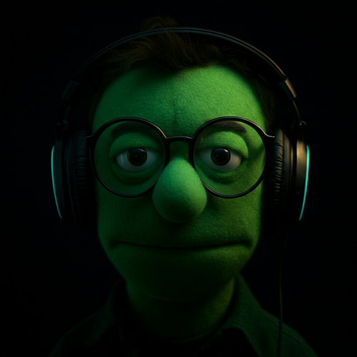 Phase, a Bobku puppet studio manager persona, shown as a solo portrait for press and reference use